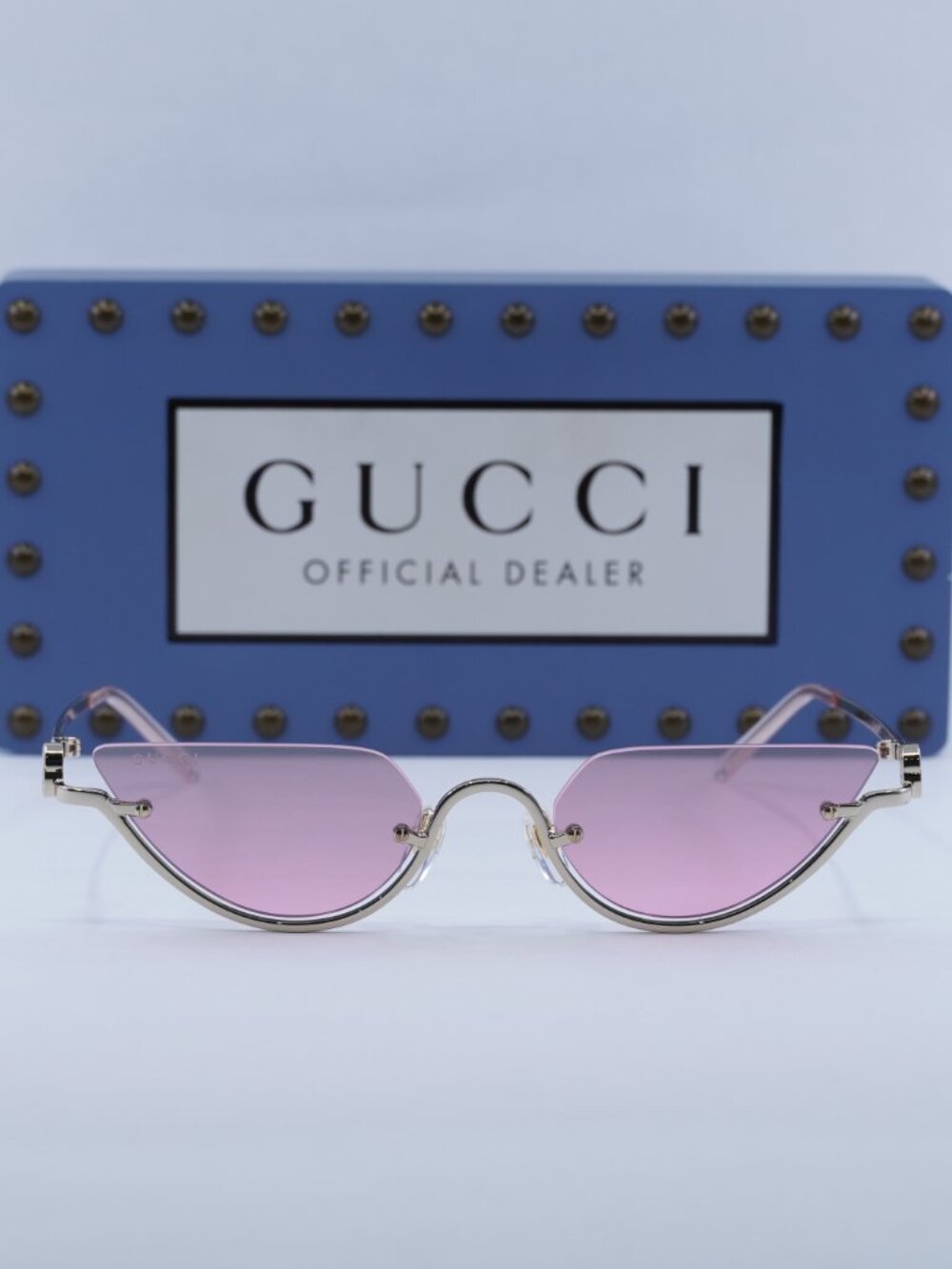 Gucci GG1603S 003 Cat Eye Sunglasses - Gold/Mirrored Violet - Picture 2 of 15